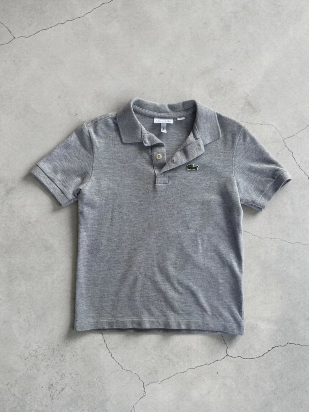 Lacoste Kids Petit Piqué Polo Shirt Gray Size 8 Boys Classic Cotton PJ2909